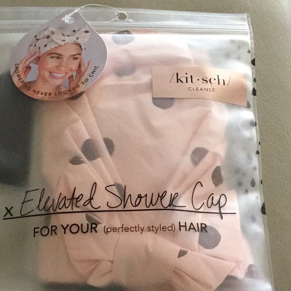 Kitsch Bath & Body Kitsch Elevated Shower Cap Blush Dotpink Protect